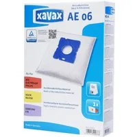 Xavax Staubsaugerbeutel 4x Staubsaugerbeutel AE-06 mitUniversalfilter, passend für AEG, Progress, Privileg, Swirl, Menalux, Samsung, Kärcher, Mio Star, Dirt Devil, Clartronic, Severin, AFK, Nilfisk, Grundig, Bomann, Solac, Delonghi, Vax, etc, Bauglei