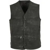 Maddox Lederweste MADDOX - Herren Lederweste Lammnubuk schwarz antik