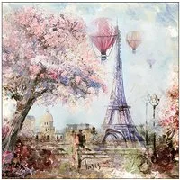 Ambiente Luxury Paper Products Papierserviette, Servietten Papier 33x33cm 3-lagig mit Eiffelturm Motiv 20 Stück