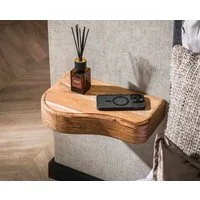 LEVEN Lifestyle Nachttisch 2´er Set CURVO hängend organische Form aus Akazien Holz (2er Set), schwebend - an der Wand zu befestigen