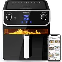 Aigostar Heißluftfritteuse 1700W 8L Airfryer, 12-in-1 Kochvorgaben, Sichtfenster, Energiesparend, 1700,00 W, Timer, Temperatursteuerung, Programmierbar, Funktionen für zwei Zonen