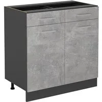 Vicco Unterschrank R-Line, Beton/Anthrazit, 80 cm ohne Arbeitsplatte (1-St)