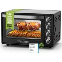 Stillstern Minibackofen MB60-MX 2G (60L) Deutsche Version, Ofenhandschuhe, Rezeptheft, Drehspieß, Timer, Innenbeleuchtung