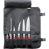 Textil-Rolltasche "Red Spirit", 6-teilig, Besteck schwarz/rot