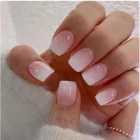 LuxusKollektion Kunstfingernägel 24 Stücke Ombré Pink Quadratische Falschnägel Glänzend Akryl