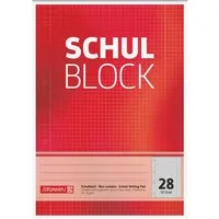 Baier & Schneider Collegeblock Schulblock A4 kariert 50 Blatt rot 4-fach Lochung