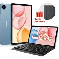 XGODY 11"(16GB+256GB) Android 15(Kostenlose Ledertasche,Tastatur,  Ladegerät) Tablet (11", 256 GB, 15, 5GWIFI, 16GB RAM, Android 15, Widevine L1,8-Core,HD PC Mit Tastaturtasche)
