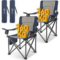 HOMECALL Campingstuhl Übergroßer Klappstuhl mit hoher Rückenlehne, XXL Faltstuhl Gepolstert (Bis 360KG Belastbar, 2 St), Robust und Zuverlässig klappstuhl für Outdoor, Balkon, Garten