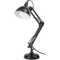 BRUBAKER Schreibtischlampe Tischlampe mit höhenverstellbarem Gelenk-Arm - Schwarz, ohne Leuchtmittel, Klassische Schreibtischlampe - Leselampe - Nachttischlampe - Bürolampe