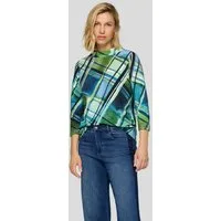 Rabe 3/4-Arm-Shirt mit grafischem Muster und Stehkragen