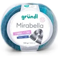 Gründl Wolle Mirabella Farbverlaufsgarn mit Anleitung Häkelwolle, 550,00 m (Wolle Farbverlaufswolle zum Stricken und Häkeln, Strickwolle, Strickgarn, Handstrickgarn), 80% Polyacryl, 20% Wolle