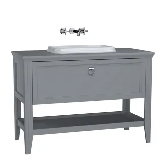 VitrA Valarte Set 118 cm Einbauwaschtisch + Waschtischunterschrank 1 Vollauszug Grau Matt,62202 62202