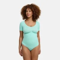 cfab Shaping-Body T-Shirt Bodysuit Sculpting Shapewear mit String-Teal Mint-3XL (1-tlg)