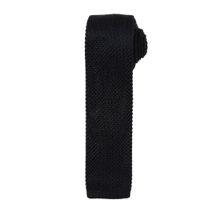 Premier Mens Slim Textured Knit Effect Krawatte (2er-Pack) (Schwarz)