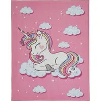 Andiamo Kinderteppich Einhorn, rechteckig, Höhe: 6 mm, Kurzflor, Motiv Einhorn, Kinderzimmer