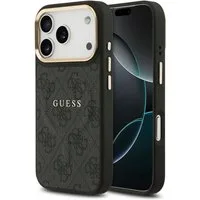 Guess Handyhülle GUESS Case für iPhone 17 Pro Goldrahmen Magsafe Handyhülle Cover Schwa