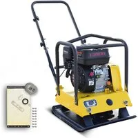 BAMATO Rüttelplatte R-100, max. 4200 vpm, 3-tlg., inklusive Gummimatte und Fahrwerk