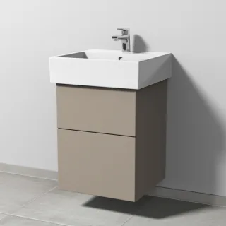 Sanipa 3way Waschtischunterbau zu Duravit Vero Air Waschtisch mit 2 Auszügen, Sandgrau-Matt SF43167