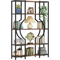 Tribesigns Bücherregal 176cm Hoch Standregal, Freistehende 12 offene Regale, Bücherregale aus Holz mit Metallrahmen für Wohnzimmer, Schlafzimmer