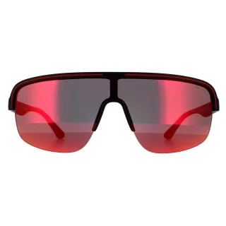 Police Semi Rimless Mens Matte Dark Grey Multilayer Red 90041091