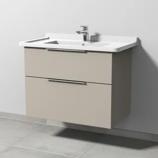 Sanipa 3way Waschtischunterbau zu Duravit Starck 3 Waschtisch mit 2 Auszügen, Kaschmir-Matt UP7111U