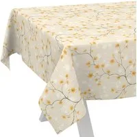 ANRO Tischdecke abwaschbar LANA Magnolie-Chloe Wachstuch 2.0 (Einzelstück 1-tlg), wasserabweisend Magnolie-Chloe Beige 100x140cm