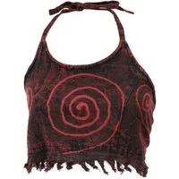 Guru-Shop T-Shirt Goa Top, Psytrance Neckholder Bandeau Batik Top.. Festival, Ethno Style, alternative Bekleidung