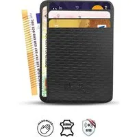 Wrischan Kartenetui 100% Echtleder Kartenetui SEHR Slim und FLACH Kreditkartenetui (Slim Wallet), Kartenhalter für bis zu 12 Kreditkarten, Brieftasche, Mini Geldbörse