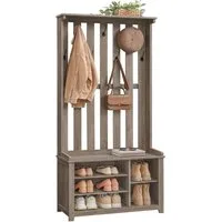 VASAGLE Garderobenständer Garderobe, Garderobenständer, Kleiderständer, Schuhbank, Garderobe mit Ablage