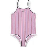 Lacoste Badeanzug Lacoste Kinder Badeanzug gestreift rosa-lila