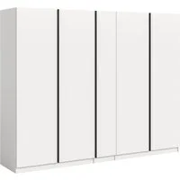 Home affaire Kleiderschrank BENDINGO, Schlafzimmerschrank, Schrank, Garderobenschrank (OTTO BESTSELLER, Garderobe & Schlafzimmer) Breite 230cm, weiß, 5-türig, 2 Kleiderstangen und 6 Ablageböden