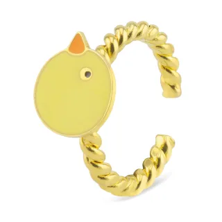 Huhn Ring vergoldet
