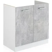 Vicco Unterschrank R-Line, Beton/Weiß, 80 cm ohne Arbeitsplatte (1-St)
