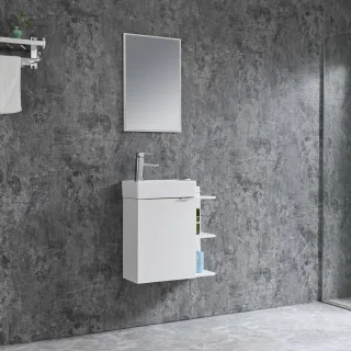 Neuesbad Serie 80 Gäste-Waschtischset B:55, H:60, T:22cm, weiss NBHT55000
