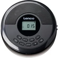 Lenco CD-340BK tragbarer CD-Player (Bluetooth, CD/MP3, USB und Lautsprecher für portable Musikwiedergabe)