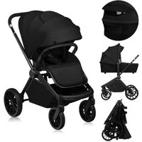 lionelo Kombi-Kinderwagen MIKA PLUS 2 IN 1, (Set), Hohe Manövrierfähigkeit/XXL-Verdeck/Komfortable Dämpfung