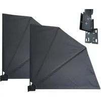 Quick Star Sichtschutzfächer mit Easy Mount Wandplatte, Blickdicht und Wetterfest (2-St., 2 Stück) Separate Wandplatte