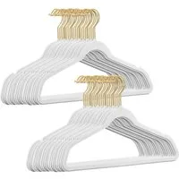 StickandShine Kleiderbügel Samt 50 Stück in verschiedenen Farben mit edlen Goldhaken im Set, (Spar-Set), Designbügel
