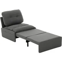 Merax Schlafsofa 2-in-1 Schlafsessel mit Ausziehfunktion, Schlafsessel Sessel 1 Teile, Einzelsessel Gästebett mit 80x165 cm Liegefläche, Leinenbezug