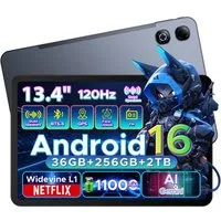 DOOGEE U13Pro Android 16 Tablet 13 Zoll, 11000mAh, 120HZ, 256GB ROM, 5G WiFi Tablet (13.4", 256 GB, Android 16, Wifi, 36GB RAM (6+30GB erweitert), Gemini AI, 13MP, Widevine L1/Face ID/GPS)
