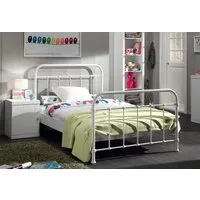 Vipack Einzelbett New York, Bettgestell Metall, pulverbeschichtet, in zeitlosem Design (H/T ca. 100x210cm, inkl. Lattenrost, sehr stabil gebaut), zwei Breiten und mehrere Farben zu Auswahl