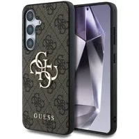 Guess Handyhülle GUESS Case f. Samsung Galaxy S25 Big Metal Logo Hülle Cover Braun