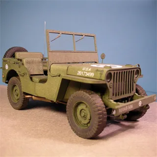 1:25 American Willys for Jeep Paper Model Kit DIY Handmade Military Models Origami Children Gifts