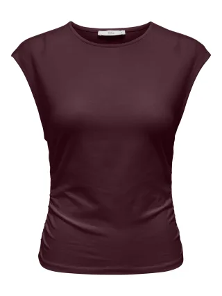 ONLY - ONLMIRA CAPSL RUCHING TOP JRS NOOS Maroon Banner - Gr. - S
