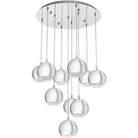 EGLO LED-Hängeleuchte Conessa, Leuchtmittel inklusive, Pendelleuchte GU10 Ø58cm silber Metall
