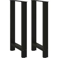 vidaXL Tischbein Bartischbeine Schwarz 2 Stk. 50x(90-91) cm Stahl