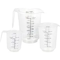 HAC24 Messbecher Messbehälter Set Maßbecher mit Messskala Messbecher Messkanne, (Set, 3-St), 250/500/1000 ml Fassungsvolumen