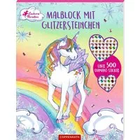Malblock mit Glitzersteinchen / diverse