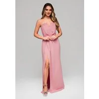 OMBRE Abendkleid Trägerloses Abendkleid mit Schlitz