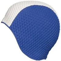 Fashy Badekappe Fashy - Badehaube Gummi Badekappe Luftgefüllt Marine Blau Weiß 3261-54